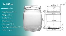 Stekleni kozarci 540 ml