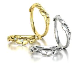 Poročni prstan Leaves, ki ga je mogoče zložiti
